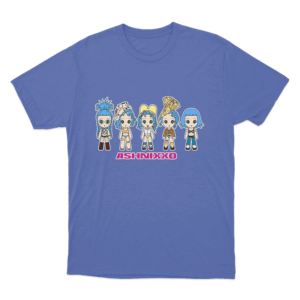 Cartoon Lineup T Shirt Blue