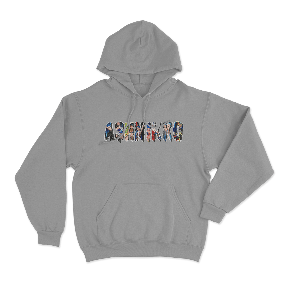 Collage Letters Hoodie Grey Collage Letters Hoodie Grey
