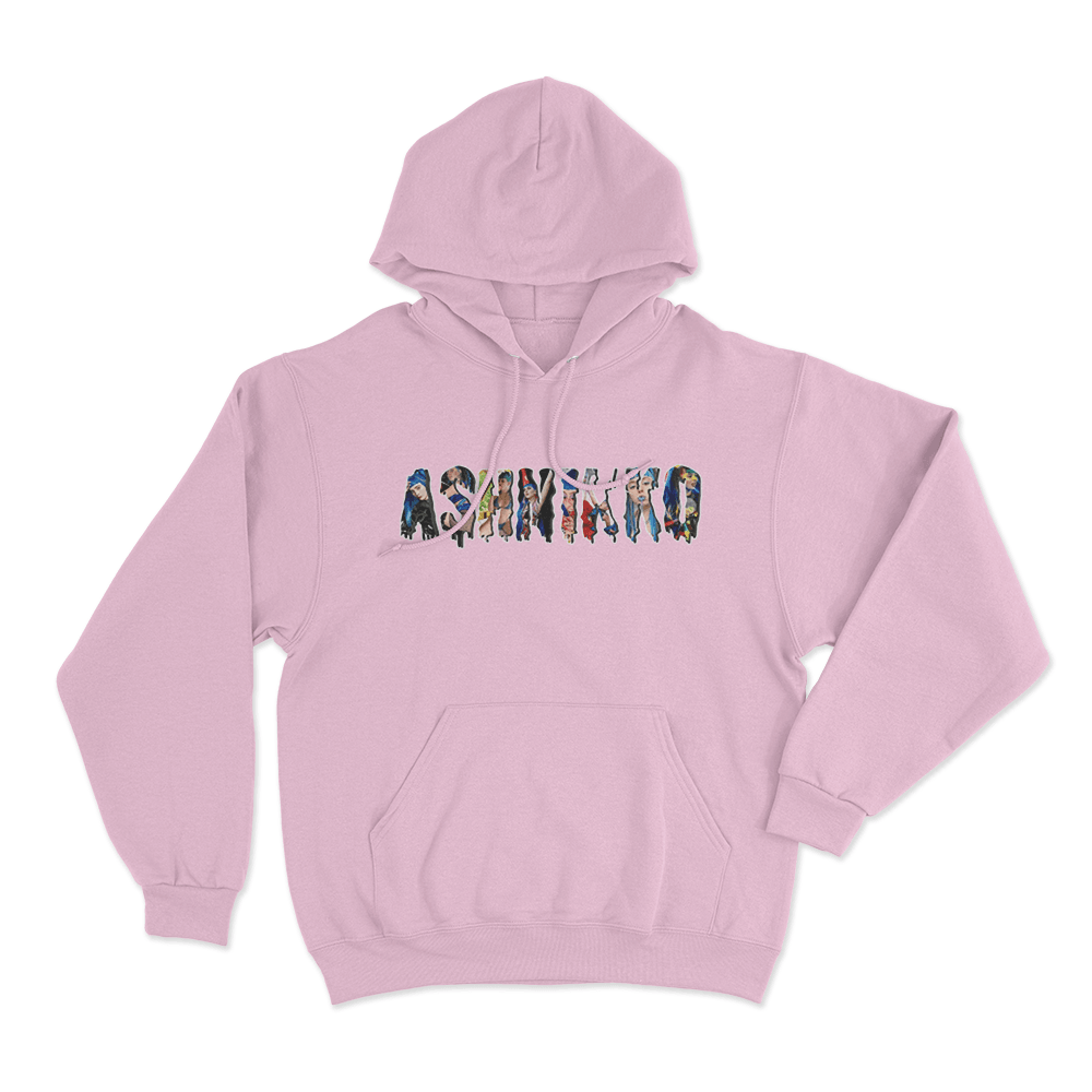 Collage Letters Hoodie Pink Collage Letters Hoodie Pink