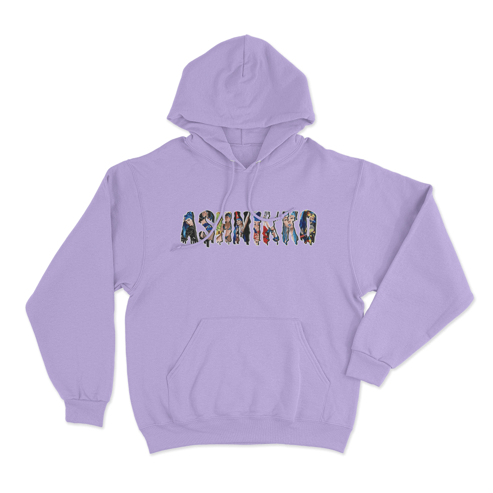 Collage Letters Hoodie Purple Collage Letters Hoodie Purple