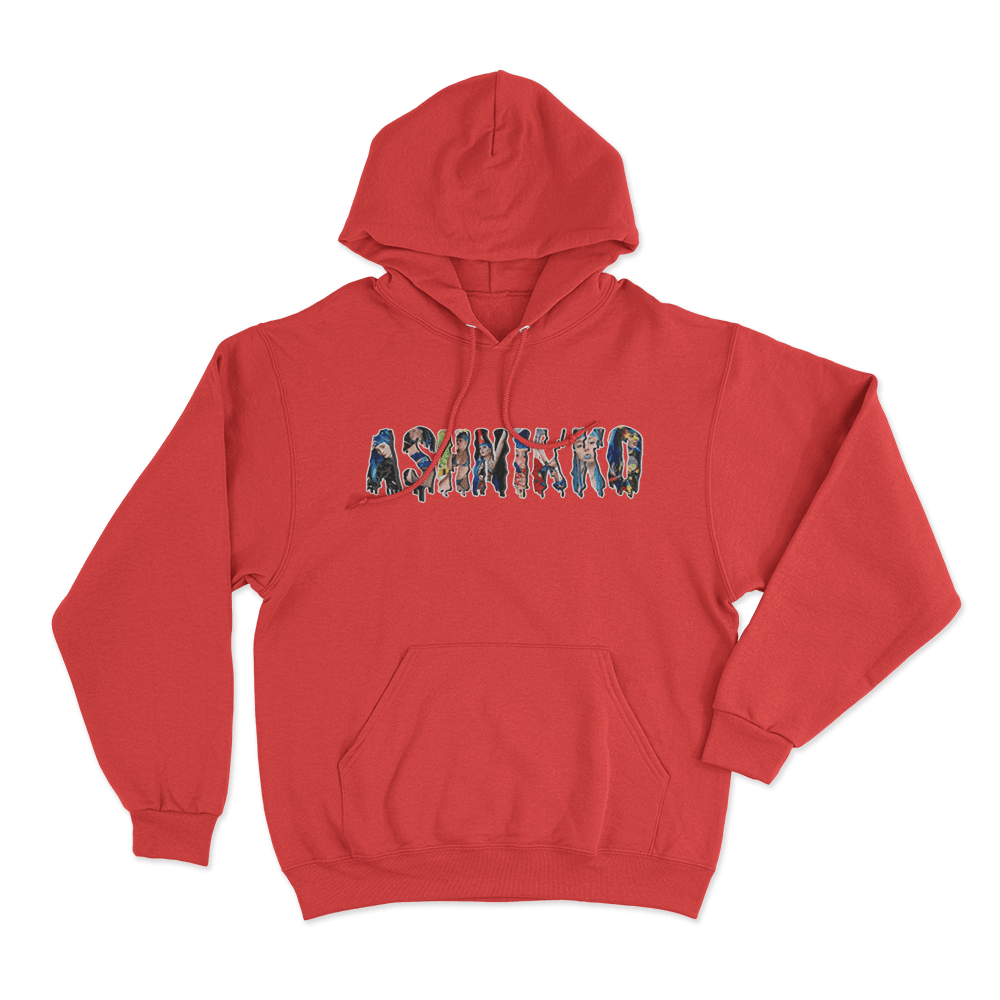Collage Letters Hoodie Red Collage Letters Hoodie Red