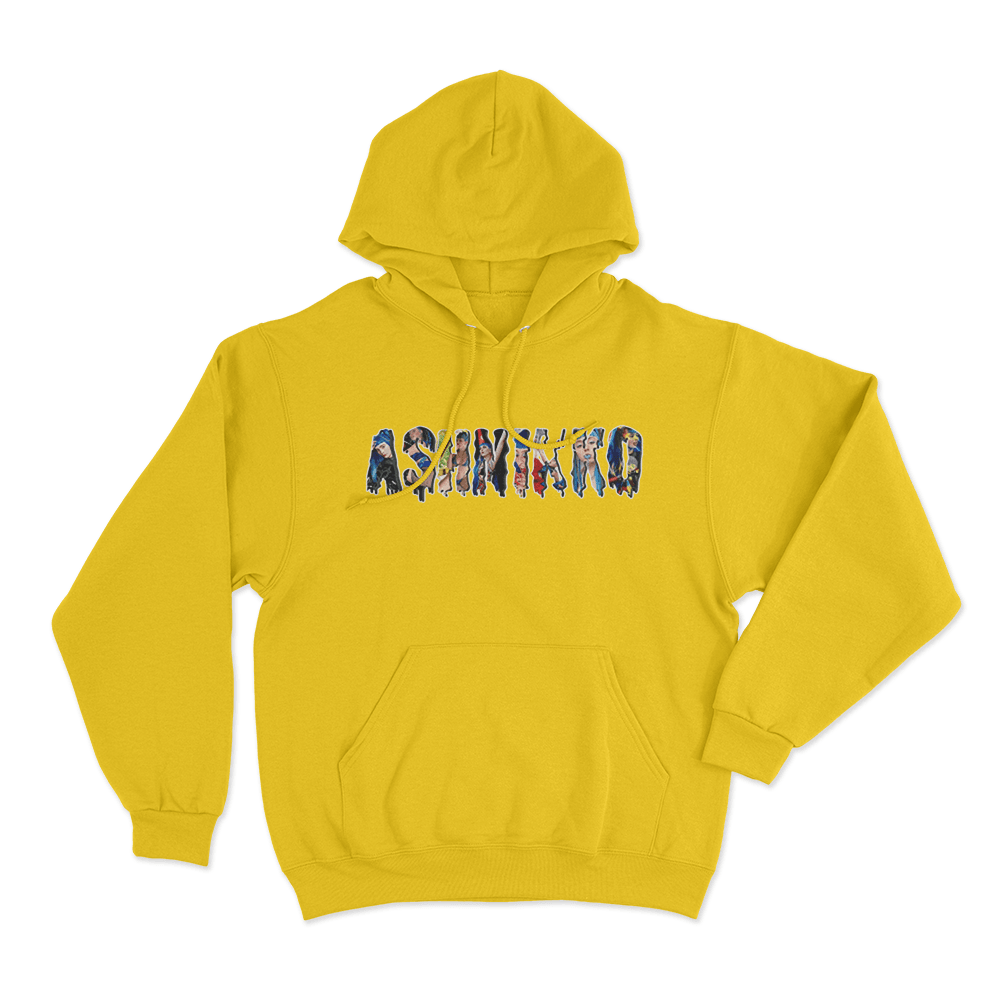 Collage Letters Hoodie Yellow Collage Letters Hoodie Yellow