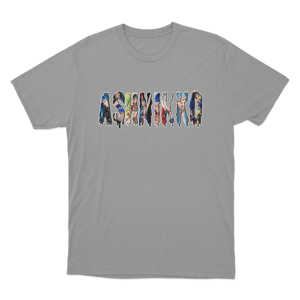 Collage Letters T Shirt Grey Collage Letters T Shirt Grey