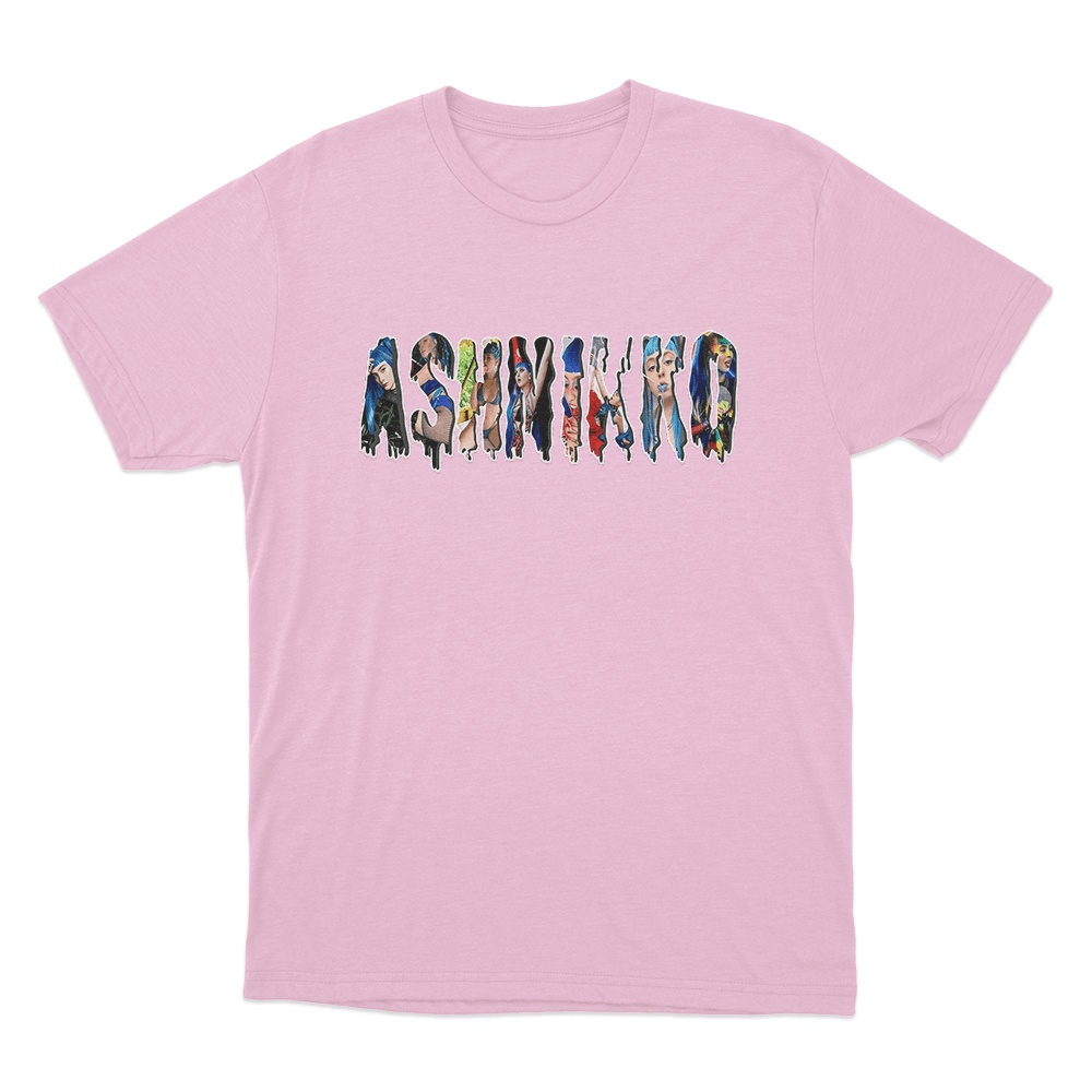 Collage Letters T Shirt Pink Collage Letters T Shirt Pink