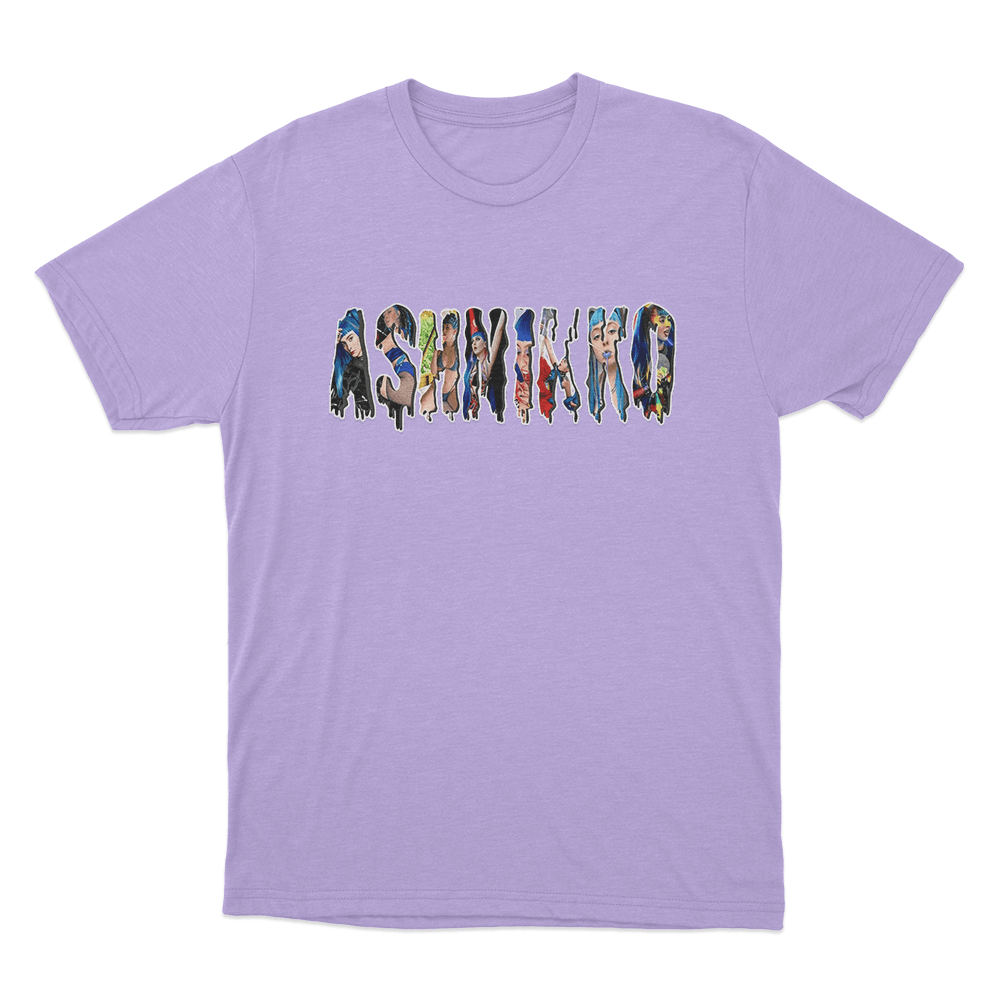 Collage Letters T Shirt Purple Collage Letters T Shirt Purple