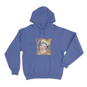 Vintage Portrait Hoodie Blue
