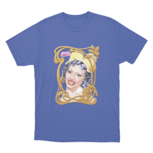 Vintage Portrait T Shirt Blue